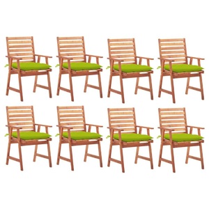 vidaXL, vidaXL Garten-Essstühle 8 Stk. mit Kissen Massivholz Akazie, vidaXL Garten-Essstühle 8 Stk. mit Kissen Massivholz Akazie