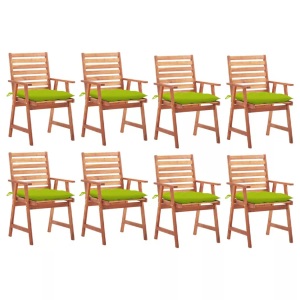 vidaXL, vidaXL Garten-Essstühle 8 Stk. mit Kissen Massivholz Akazie, vidaXL Garten-Essstühle 8 Stk. mit Kissen Massivholz Akazie