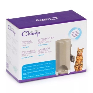 undefined, Nachfüllbeutel zu Litter Champ 3er Pack, LitterChamp Nachfüllbeutel für Entsorgungseimer 3 Rollen