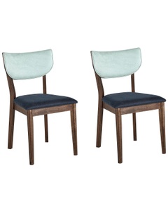 Beliani, Set mit 2 Stühlen aus Polyester Klassisch MOKA Set mit 2 Stühlen aus Polyester Klassisch MOKA, Beliani - Esszimmerstuhl 2er Set aus Polyester Retro MOKA, One Size, Hellblau
