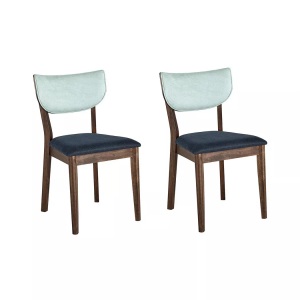 Beliani, Set mit 2 Stühlen aus Polyester Klassisch MOKA Set mit 2 Stühlen aus Polyester Klassisch MOKA, Beliani - Esszimmerstuhl 2er Set aus Polyester Retro MOKA, One Size, Hellblau