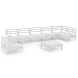vidaXL, vidaXL 8-tlg. Garten-Lounge-Set Massivholz Kiefer Weiß