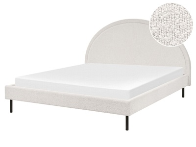 Beliani, Bett mit Lattenrost aus Bouclé Retro MARGUT Bett mit Lattenrost aus Bouclé Retro MARGUT