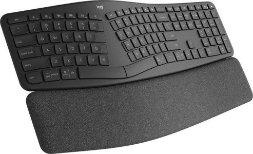 Logitech, ERGO K860, Tastatur, Logitech ERGO K860 Kabellos Tastatur Deutsch, QWERTZ Schwarz Geteilte Tastatur, Ergonomisch, Handballenauflage,
