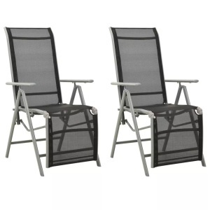 vidaXL, vidaXL Garten-Liegestühle 2 Stk. Textilene und Aluminium Silbern, vidaXL Garten-Liegestühle 2 Stk. Textilene und Aluminium Silbern