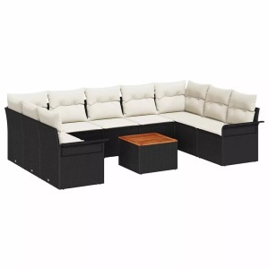 VidaXL - Garten-sofa poly-rattan, One Size, Schwarz