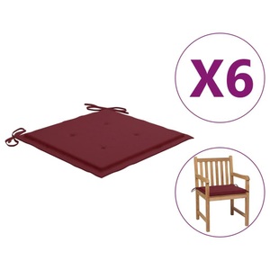 vidaXL, vidaXL Gartenstuhl-Sitzkissen 6 Stk. Weinrot 50x50x4 cm Stoff, 