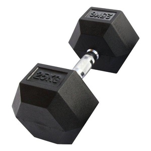 Gladiatorfit, Sechseckige Hantel Aus Gummi | Mehrere Gewichte Unisex Schwarz 25KG, 