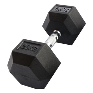 Gladiatorfit, Sechseckige Hantel Aus Gummi | Mehrere Gewichte Unisex Schwarz 25KG