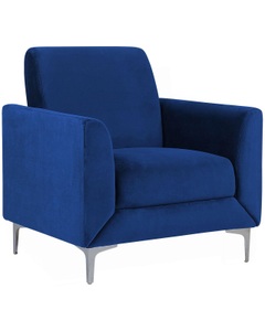 Beliani, Beliani Sessel Samtstoff marineblau FENES, Beliani - Sessel aus Samtstoff Modern FENES, One Size, Dunkelblau