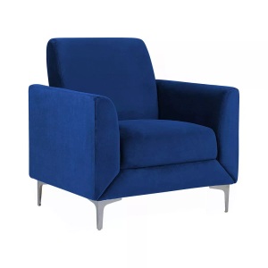 Beliani, Beliani Sessel Samtstoff marineblau FENES, Beliani - Sessel aus Samtstoff Modern FENES, One Size, Dunkelblau