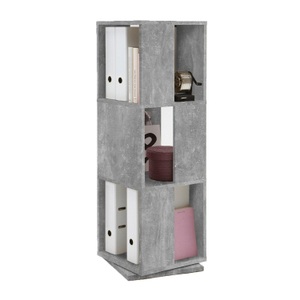 FMD, FMD Aktenschrank Drehbar offene Fächer 34×34×108 cm Betongrau, Calicosy - Regal mit 3 Fächern H108 cm Tower, One Size, Taubengrau
