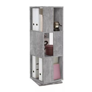 FMD, FMD Aktenschrank Drehbar offene Fächer 34×34×108 cm Betongrau, Calicosy - Regal mit 3 Fächern H108 cm Tower, One Size, Taubengrau