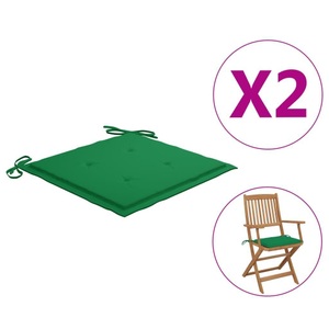 vidaXL, vidaXL Gartenstuhl-Sitzkissen 2 Stk. Grün 40x40x4 cm Stoff, vidaXL Gartenstuhl-Kissen 2 Stk. Grün 40x40x3 cm Oxford-Gewebe