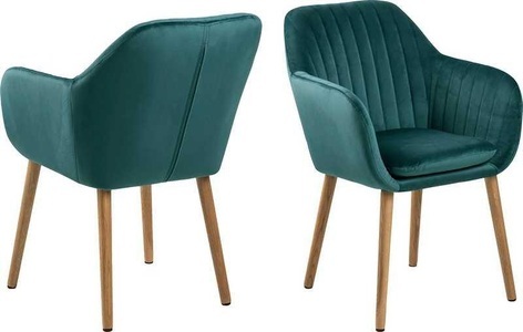 CONFORAMA, Stuhl EMILIA Samt Grün, AC Design Stuhl »Emilia Petrol«