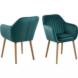 CONFORAMA, Stuhl EMILIA Samt Grün, AC Design Stuhl »Emilia Petrol«