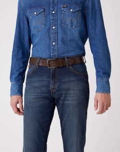 Wrangler, Kabel Buckle Gurtel Herren Braun 90, Wrangler Ledergürtel »KABEL BUCKLE«