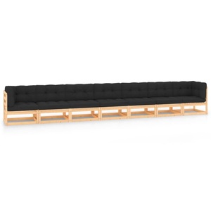 vidaXL, vidaXL 7-tlg. Garten-Lounge-Set mit Anthrazit Kissen Kiefernholz, vidaXL 7-tlg. Garten-Lounge-Set mit Kissen Massivholz Kiefer