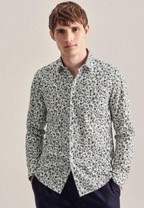 Casual Hemd Regular Fit Langarm Druck Herren Beige L