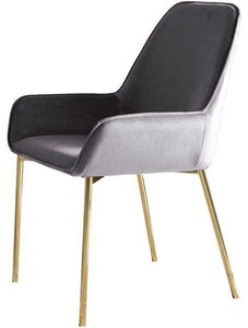 mutoni casual, Esszimmerstuhl grau Samt 2er Set, Esszimmerstuhl grau Samt 2er-Set