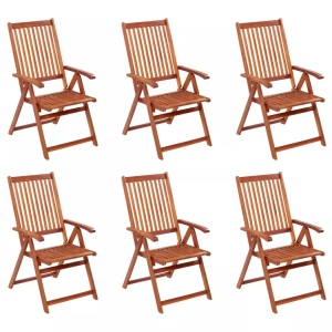 vidaXL, vidaXL Klappbare Gartenstühle 6 Stk. Massivholz Akazie, vidaXL Klappbare Gartenstühle 6 Stk. Massivholz Akazie