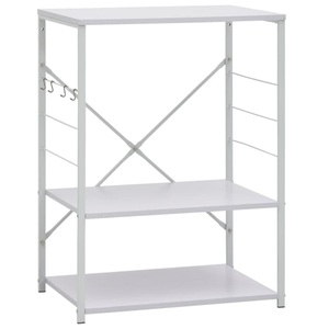 vidaXL, vidaXL Mikrowellenregal Weiß 60×39,6×79,5 cm Spanplatte, vidaXL Mikrowellenregal Weiß 60×39,6×79,5 cm Holzwerkstoff