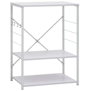 vidaXL, vidaXL Mikrowellenregal Weiß 60×39,6×79,5 cm Spanplatte, vidaXL Mikrowellenregal Weiß 60×39,6×79,5 cm Holzwerkstoff