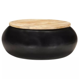 vidaXL, vidaXL Couchtisch Schwarz 68x68x30 cm Massivholz Mango, vidaXL Couchtisch Schwarz 68x68x30 cm Massivholz Mango