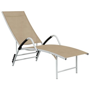 vidaXL, vidaXL Sonnenliege Textilene und Aluminium Creme