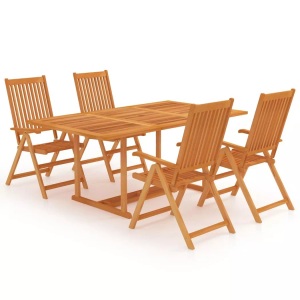 vidaXL, vidaXL 5-tlg. Garten-Essgruppe Massivholz Teak