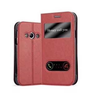 Cadorabo, Hülle für Samsung Galaxy XCover 3 Magnetverschluss, 2 Sichtfenstern, Cadorabo - Hülle für Samsung Galaxy XCover 3 Magnetverschluss, 2 Sichtfenstern, Rot