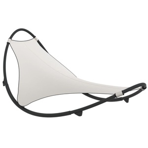 vidaXL, vidaXL Schaukelliege mit Rollen Stahl & Textilene Creme, vidaXL Schaukelliege mit Rollen Stahl & Textilene Creme