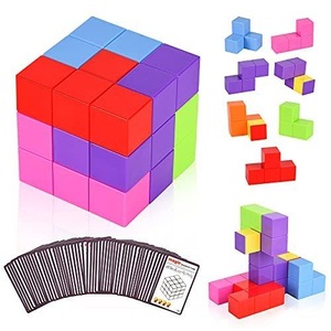 Activity-board, Magnetische Bausteine Würfel, Bausteine Spielwaren für Kinder mit 54 Smarte Cards Multicolor, Activity-board - Magnetische Bausteine Würfel, Spielwaren für Kinder mit 54 Smarte Cards, One Size, Multicolor