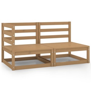 vidaXL, vidaXL 2-tlg. Garten-Lounge-Set Honigbraun Massivholz Kiefer