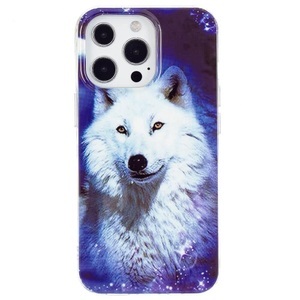 Cover-Discount, iPhone 15 Pro Max - Nachtleuchtende Silikon Hülle Wolf, Cover-Discount - iPhone 15 Pro Max Nachtleuchtende Silikon Hülle, Weiss