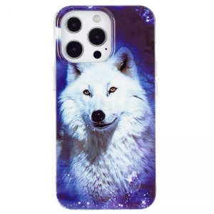 Cover-Discount, iPhone 15 Pro Max - Nachtleuchtende Silikon Hülle Wolf, Cover-Discount - iPhone 15 Pro Max Nachtleuchtende Silikon Hülle, Weiss