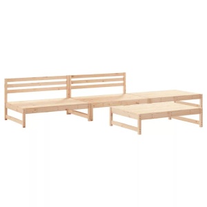 vidaXL, vidaXL 4-tlg. Garten-Lounge-Set Massivholz Kiefer, vidaXL 4-tlg. Garten-Lounge-Set Massivholz Kiefer
