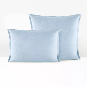 LA REDOUTE INTERIEURS, Kissen- und Nackenrollenbezug Linot aus vorgewaschenem Leinen Kissen- und Nackenrollenbezug Linot aus vorgewaschenem Leinen, La Redoute Intérieurs - Kissen- und Nackenrollenbezug Linot aus vorgewaschenem Leinen, 50 x 70 cm, Blau
