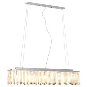 Diverse Hardware, Deckenleuchte mit Kristallperlen Silbern 104 cm E14, vidaXL Deckenleuchte mit Kristallperlen Silbern 104 cm E14