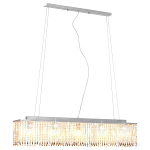 Diverse Hardware, Deckenleuchte mit Kristallperlen Silbern 104 cm E14, vidaXL Deckenleuchte mit Kristallperlen Silbern 104 cm E14
