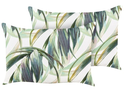 Beliani, Kissen 2er Set aus Polyester Modern CALDERINA Kissen 2er Set aus Polyester Modern CALDERINA, Beliani - Gartenkissen 2er Set aus Polyester Modern CALDERINA, One Size, Grün