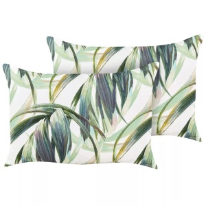 Beliani, Kissen 2er Set aus Polyester Modern CALDERINA Kissen 2er Set aus Polyester Modern CALDERINA, Beliani - Gartenkissen 2er Set aus Polyester Modern CALDERINA, One Size, Grün