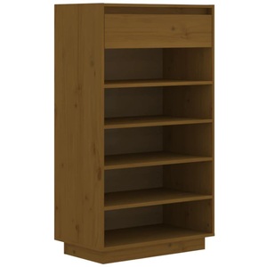 vidaXL, vidaXL Schuhregal Honigbraun 60x34x105 cm Massivholz Kiefer