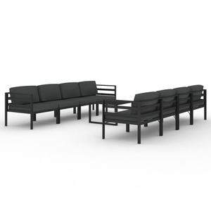 vidaXL, vidaXL 9-tlg. Garten-Lounge-Set mit Kissen Aluminium Anthrazit