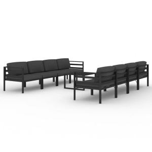 vidaXL, vidaXL 9-tlg. Garten-Lounge-Set mit Kissen Aluminium Anthrazit
