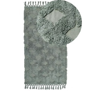 Beliani, Teppich aus Baumwolle Boho KARS Teppich aus Baumwolle Boho KARS, Beliani - Teppich aus Baumwolle Boho KARS, 80X150CM, Grün