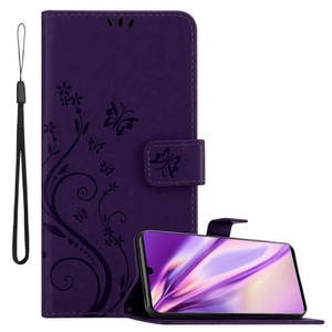 Cadorabo, Hülle für Huawei P30 PRO Blumen Design Magnetverschluss, Cadorabo - Hülle für Huawei P30 PRO Blumen Design Magnetverschluss, Lila