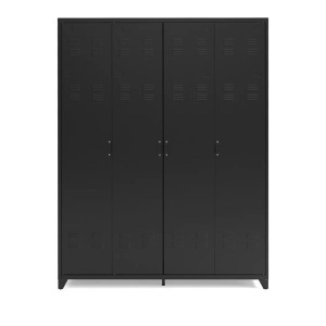 LA REDOUTE INTERIEURS, Kleiderschrank 4 Türen aus Metall, Hiba, La Redoute Intérieurs - Kleiderschrank Hiba mit 4 Türen, One Size, Schwarz