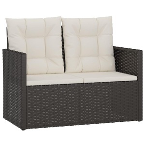 vidaXL, vidaXL Gartenbank mit Kissen Schwarz 105 cm Poly Rattan