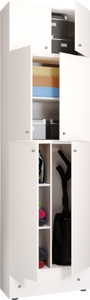MID.YOU, MID.YOU Mehrzweckschrank in weiss , Lona Xxl , Kunststoff , 70x240x39 cm , melaminharzbeschichtet,Nachbildung , stehend , 000657007670, VCM - Holz Besenschrank Staubsauger Putzschrank Haushaltsschrank Schublade Lona SA, 70 CM, Weiss